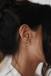Untamed Petals Jessica Pearl Mini Hoops In Gold
