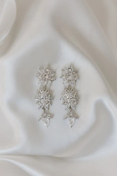 Untamed Petals Keepsake Crystal Drop Earrings In Silver