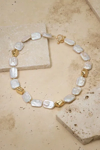 Untamed Petals Kourt Pearl Necklace In White