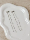 Untamed Petals Lara Pearl Drop Earrings In Silver