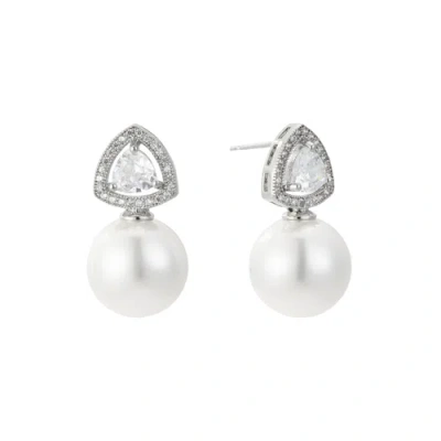 Untamed Petals Legacy Pearl Drop Earrings In Metallic