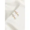 Untamed Petals Leo Pearl And Crystal Drop Earrings In Gold