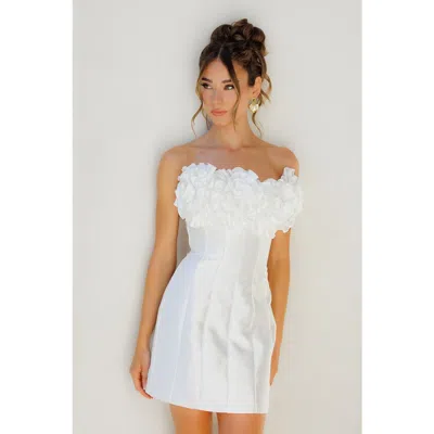 Untamed Petals Leonie Mini Dress In Neutral