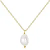 Untamed Petals Lexi Freshwater Pearl Pendant In Gold