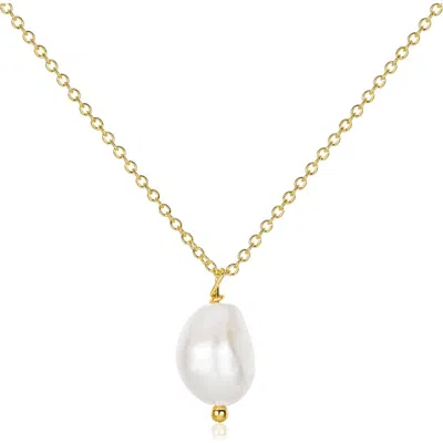Untamed Petals Lexi Freshwater Pearl Pendant In Gold