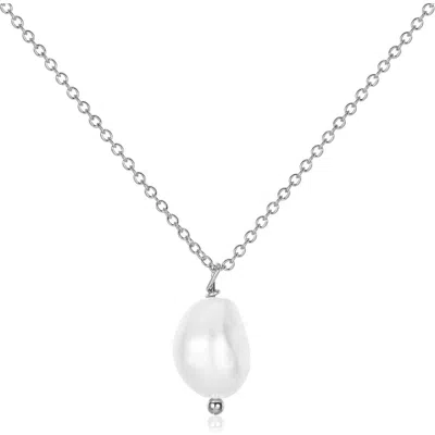 Untamed Petals Lexi Freshwater Pearl Pendant In Silver