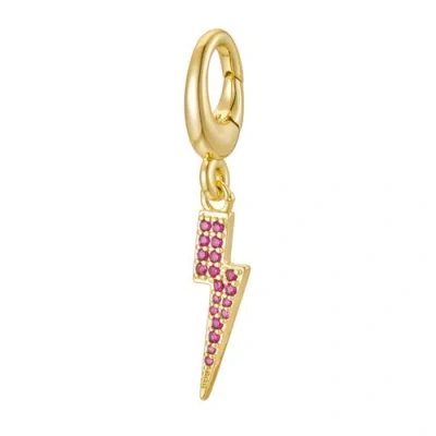 Untamed Petals Lightning Bolt Charm In Gold