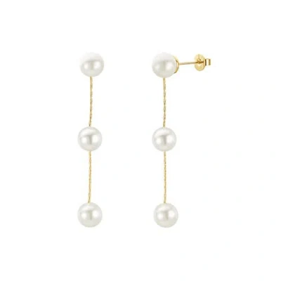 Untamed Petals Lilly Pearl Drop Earrings In Neutral