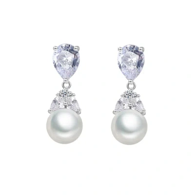 Untamed Petals Lumi Pearl And Crystal Earrings In Metallic