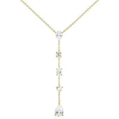 Untamed Petals Lunar Crystal Drop Pendant In Gold