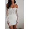 Untamed Petals Madeline Mini Dress In White