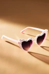 Untamed Petals Maid Of Honor Heart Sunglasses In Pink