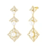 Untamed Petals Margaux Pearl Drop Earrings In Gold