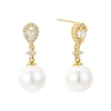 Untamed Petals Melody Pearl Drop Earrings In Gold