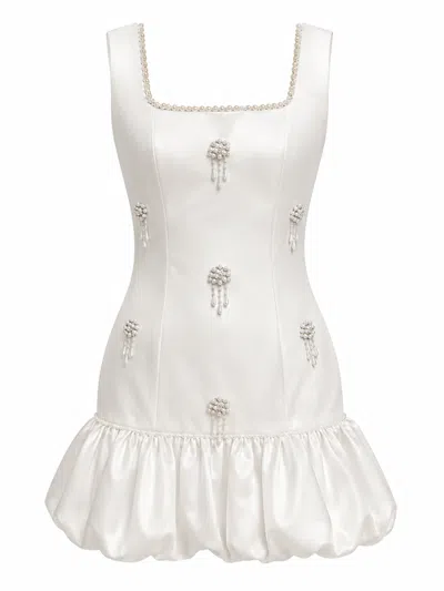 Untamed Petals Mimi Mini Dress In White