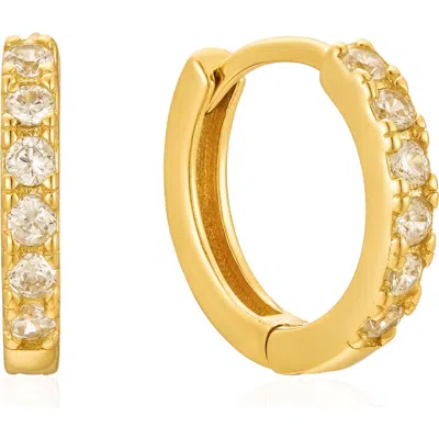 Untamed Petals Monica Huggie Hoops In Gold