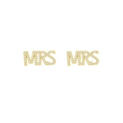 Untamed Petals Mrs Crystal Studs In Gold