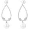 Untamed Petals Muse Pearl Drop Earrings In Metallic