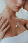 Untamed Petals Odessa Freshwater Pearl Lariat In White