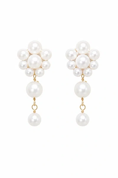 Untamed Petals Peony Pearl Drops In Gold