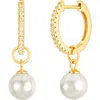 Untamed Petals Perfectly Poised Pearl Hoops In Gold