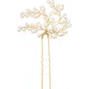 Untamed Petals Poetry Freshwater Pearl Hair Pin In Gold