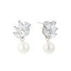 Untamed Petals Poise Pearl Drop Earrings In Metallic