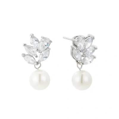 Untamed Petals Poise Pearl Drop Earrings In Metallic