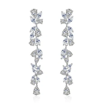 Untamed Petals Promise Crystal Drop Earrings In Metallic