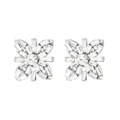 Untamed Petals Quinn Crystal Stud Earrings In Metallic