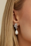 Untamed Petals Regency Crystal Drop Earrings In Silver