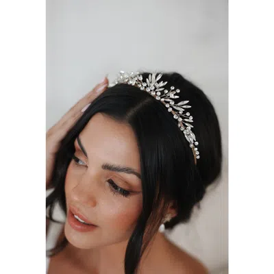 Untamed Petals Rosamonde Crystal Tiara In Metallic