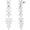 Untamed Petals Rosette Crystal Drop Earrings In Metallic