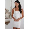 Untamed Petals Sandrine Mini Dress In White