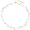 Untamed Petals Sea Breeze Freshwater Pearl Choker In White