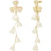 Untamed Petals Soiree Crystal Drop Earrings In Gold