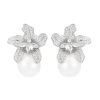 Untamed Petals Sonnet Pearl Drop Earrings In Metallic