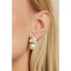 Untamed Petals Sophie Pearl Drop Earrings In Gold
