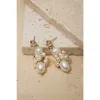 Untamed Petals Sydney Pearl Drop Earrings In Gold