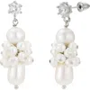 Untamed Petals Sydney Pearl Drop Earrings In White