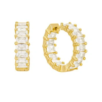 Untamed Petals Taryn Crystal Hoops In Gold