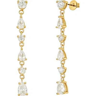 Untamed Petals Taurus Crystal Drop Earrings In Gold