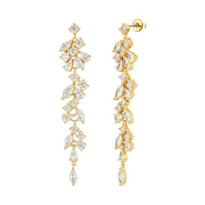 Untamed Petals Trixie Crystal Drop Earrings In Gold