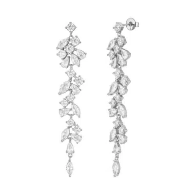 Untamed Petals Trixie Crystal Drop Earrings In Metallic
