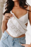 Untamed Petals Wifey Varsity Belt Bag In White