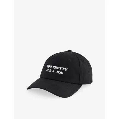 Until Further Notice Womens Black Too Pretty 4 Job Embroidered Cotton Cap