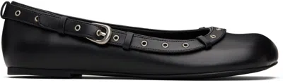 Untitlab Black Belts Ballerina Loafers