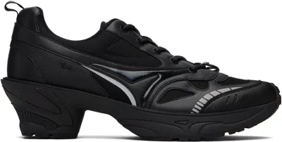 Untitlab Black Lace Ups Flex Heel Sneakers