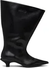 Untitlab Black Velo Chunk Boots In Black