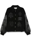 Untitled Artworks Angel Of Death Varsity Bomber Jacket In Black